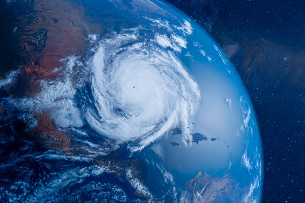 A view of Earth from space.